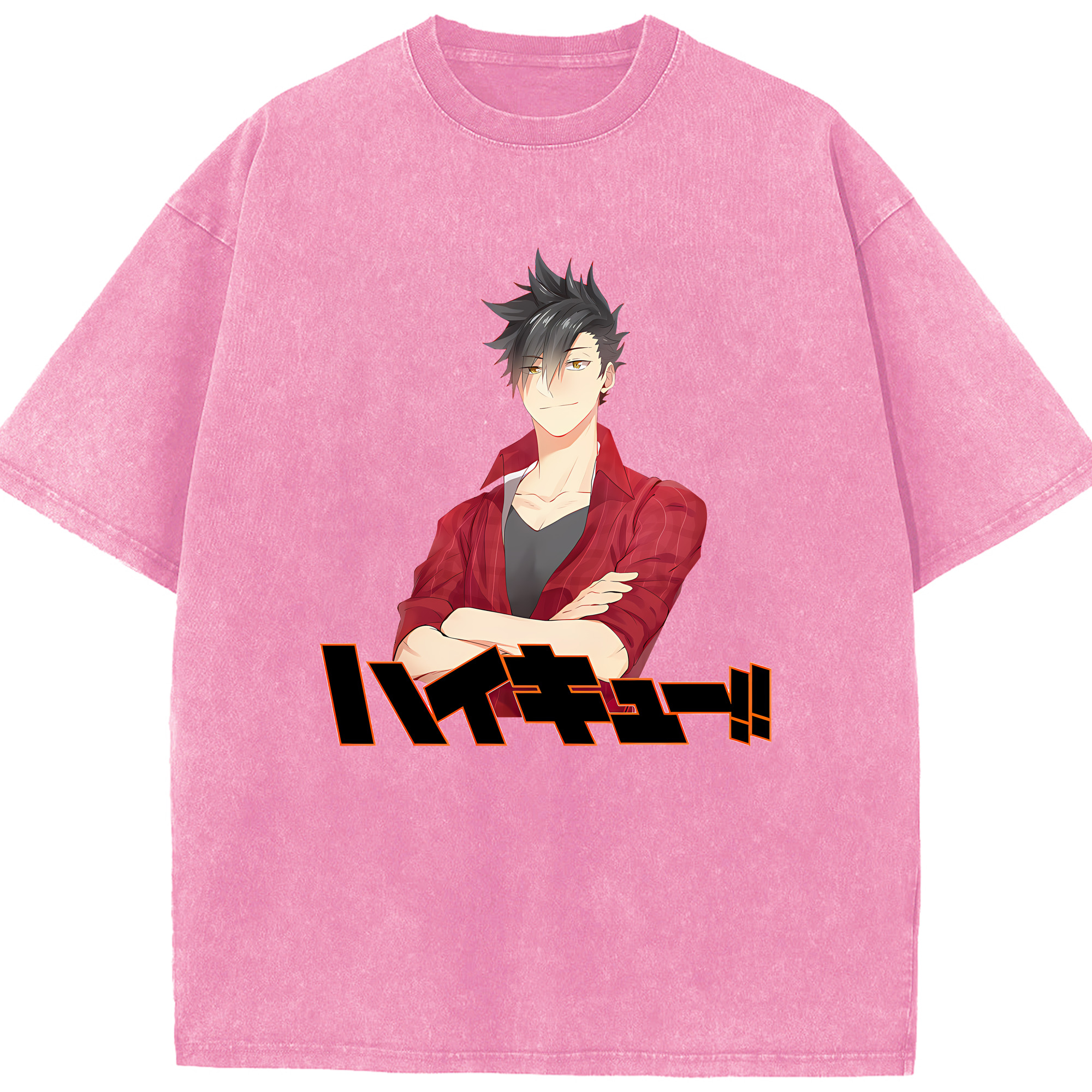 （画像用） ハイキュー!! Haikyu!! 綿100% ヴィンテージ風 半袖Tシャツ（フロントプリント）
